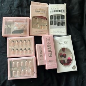 Glamnetic press on nails sets, glue and glue remover